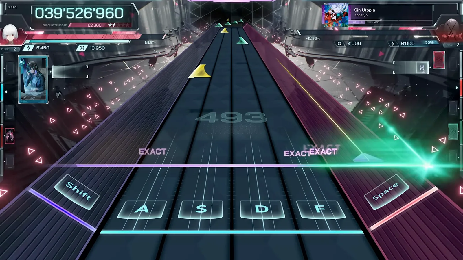 Yellow and green Flick notes in In Falsus, indicating left and right mouse flicks