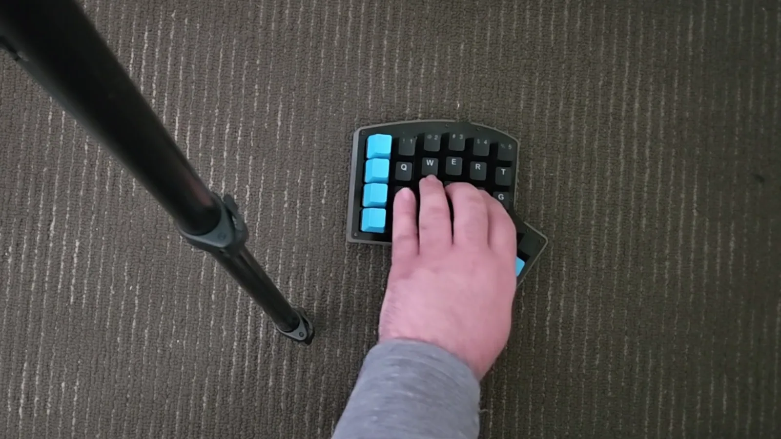Pinky swivel (don't) Hand rocking back and forth pivoting on the pinky over the two leftmost lane keys