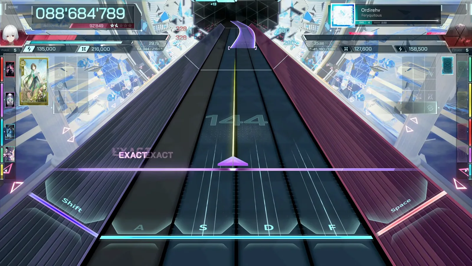 Ordirehv Phase 5 endgame In Falsus gameplay on Ordirehv EVO 4 Phase 5 with both Resolve bars nearly depleted